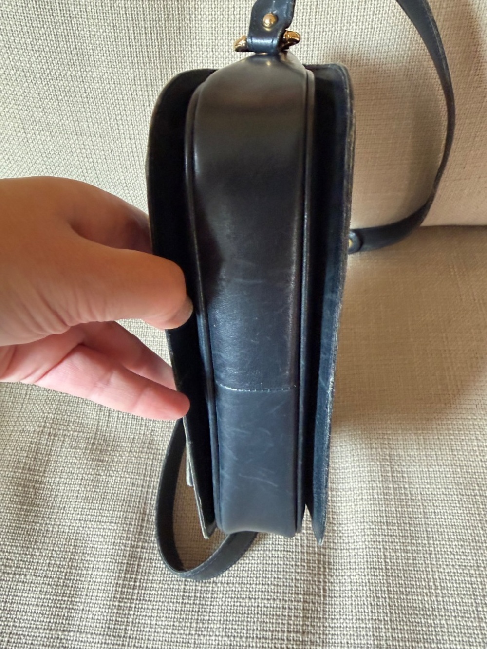 Vintage Gucci navy leather accents vinyl body - Picture 8 of 10